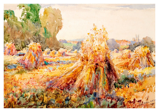 Reproduction watercolour painting of Stooks, Bridlington by Walter C Foster