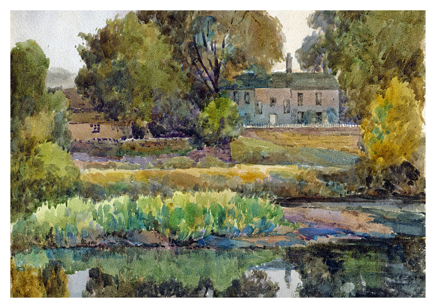 Reproduction watercolour painting of Wagon Lane by Walter C Foster