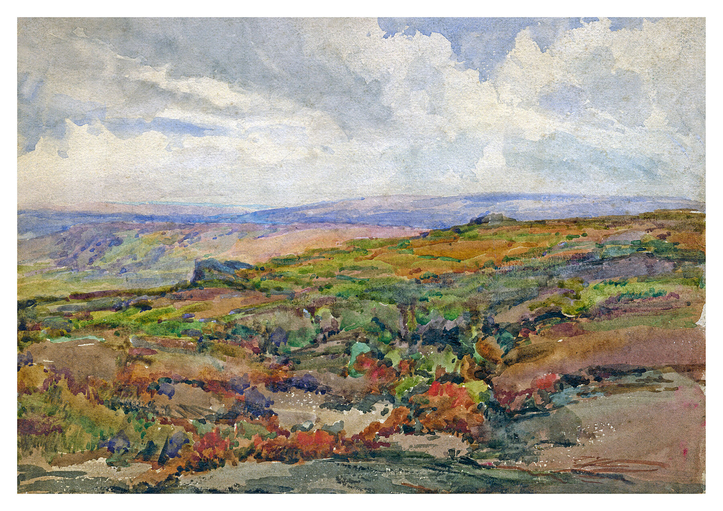 Reproduction watercolour painting of Ponden Kirk by Walter C Foster