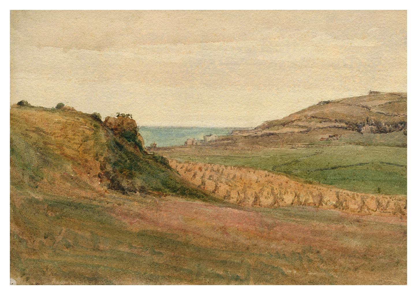 Reproduction watercolour painting of Ravenscar by Walter C Foster