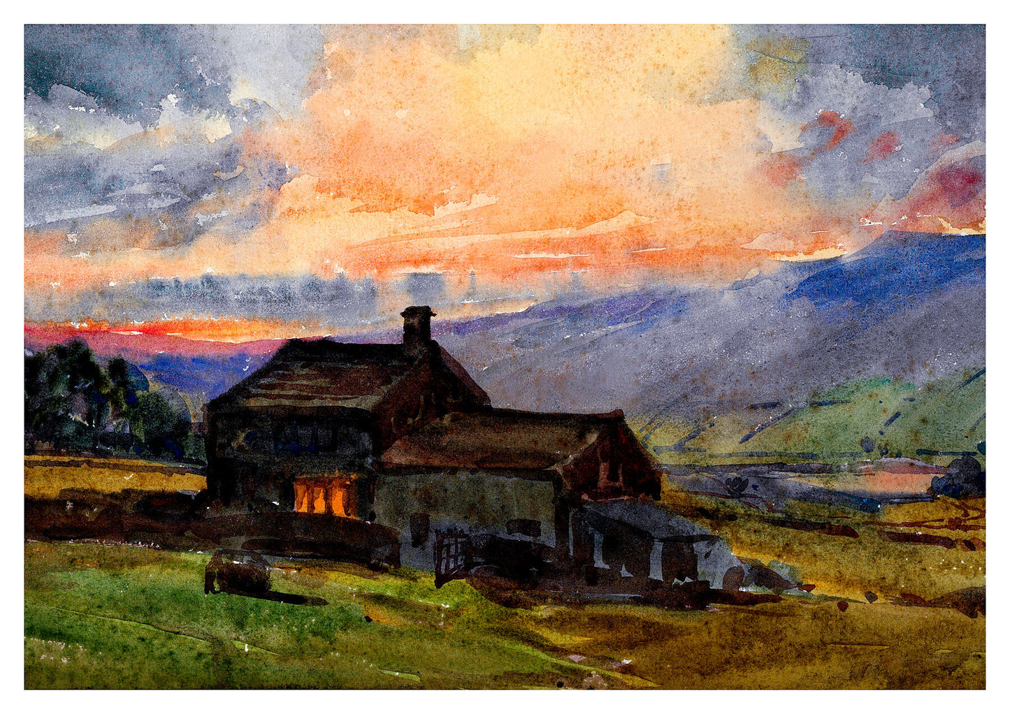 Reproduction watercolour painting of Ponden by Walter C Foster