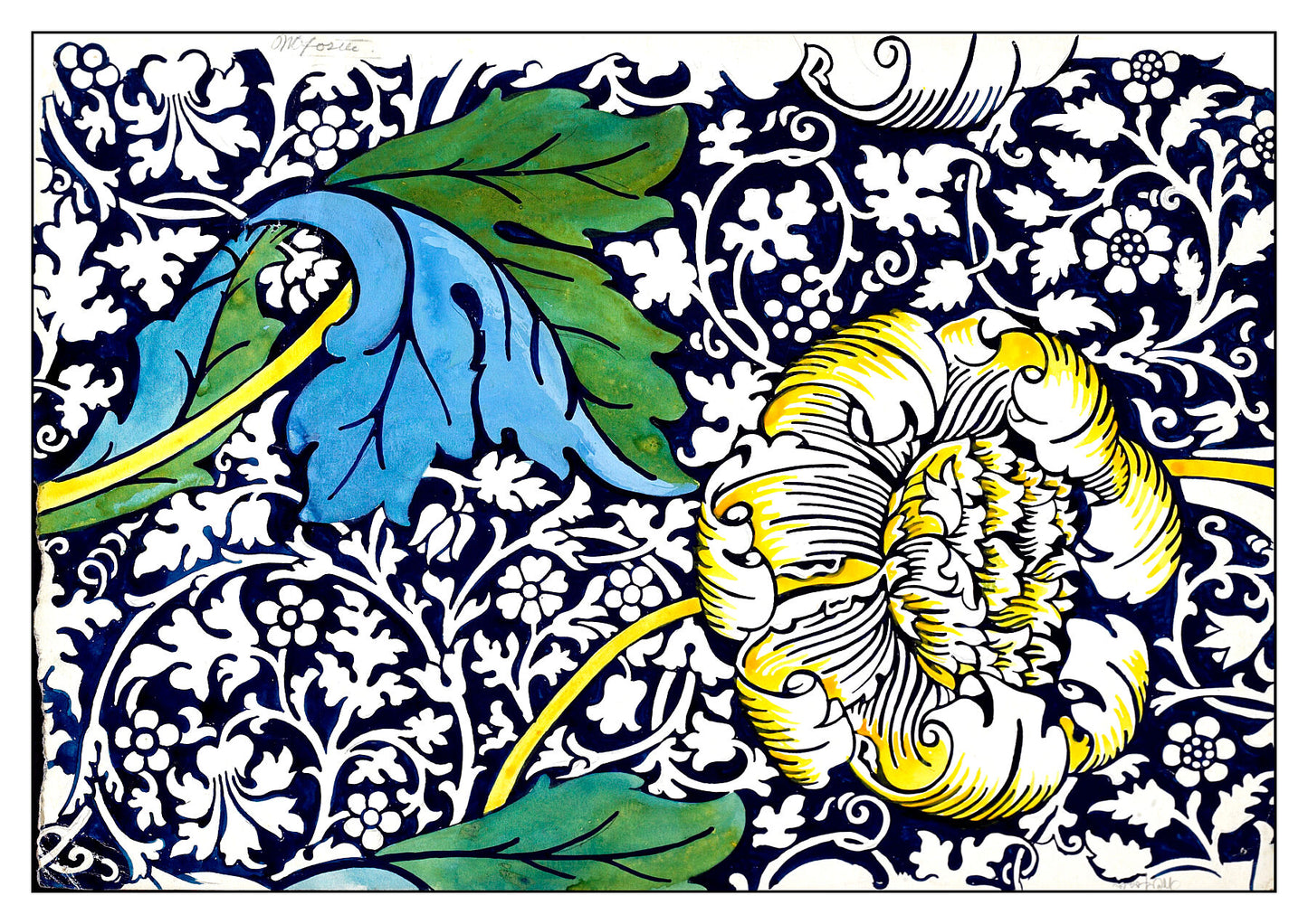 Reproduction stained glass Flower Study by Walter C Foster