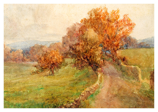 Reproduction watercolour painting of Transfield Top by Walter C Foster