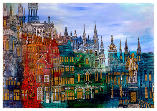 There is a 'Prague Feel' to the statues in Leeds City Square and the wonderful roofline of Kirkgate Market sits happily on the Prague skyline.  A blend of the two cities