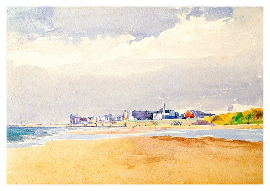 Reproduction watercolour painting of Bridlington 1912 by Walter C Foster