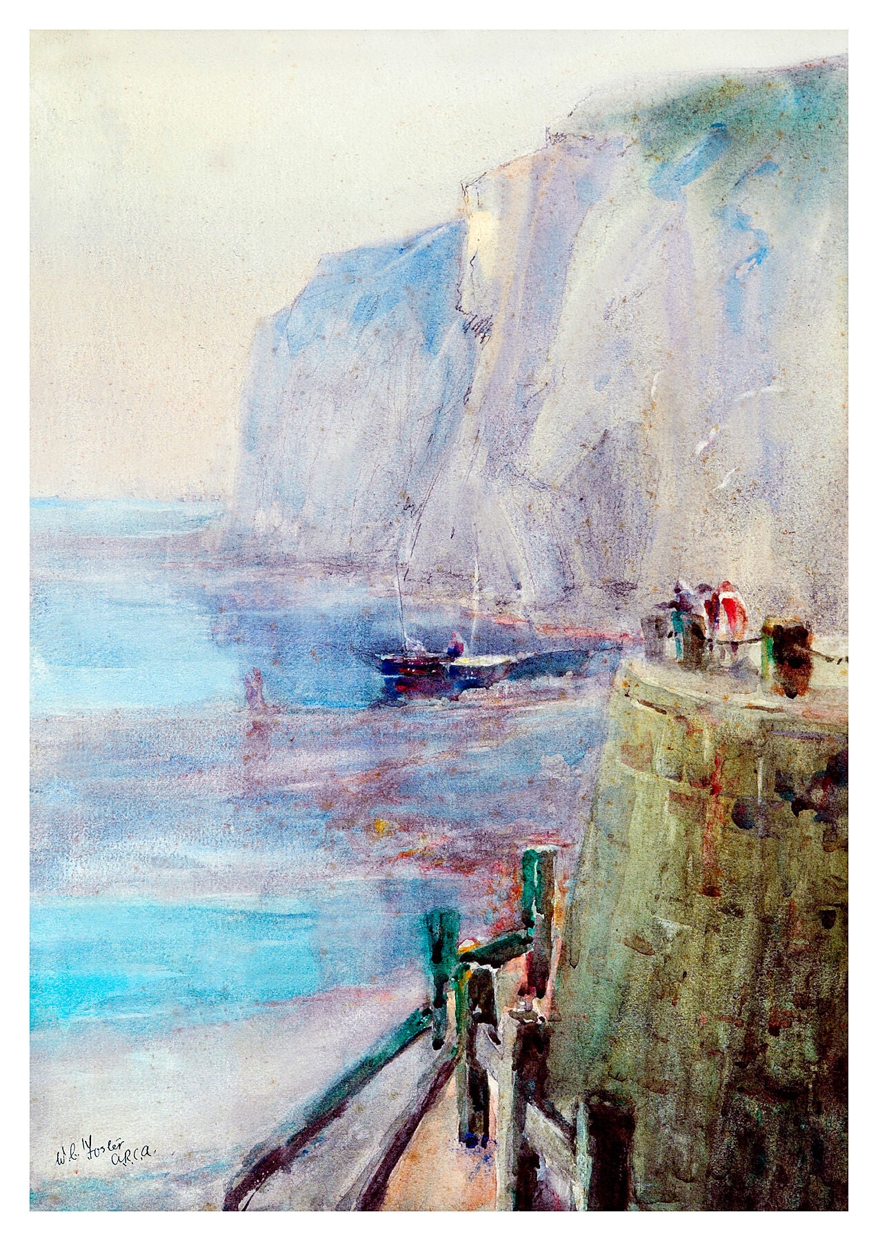 Reproduction watercolour painting of Staithes 1 by Walter C Foster
