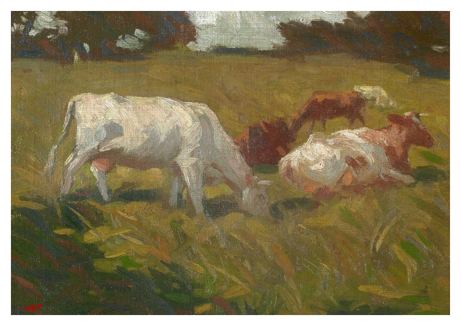 Reproduction oil painting of Cows by Walter C Foster